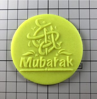 Taart Decoratie 6Cm Eid Mubarak Moon Star Tempel Cutter Reverse Stempel Embosser Fondant Plastic Cutter Cakevorm Gereedschap Bakken Roze