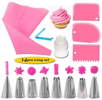 Taart Decoratie Mond 14 Pcs Rvs Converter Cookie Assortiment Fondant Bloem Cake Bakken-Ware Decoratie Icing Set.