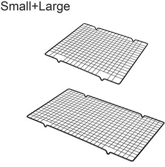 Taart Draad Grid Cooling Tray Non Stick Bakken Voedsel Rack Keuken Rvs Biscuit Gebak Cookie Pie Brood Cake Cooling rack klein - groot
