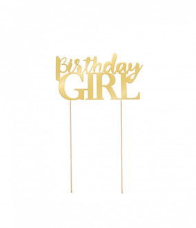 Taart Topper Birthday Girl Gold Goud - Brons