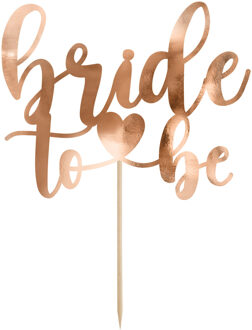 Taart Topper 'Bride To Be' Goud - Brons