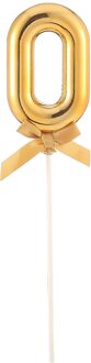 Taart Topper Cijfer 0 Goud Goud - Brons