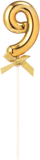 Taart Topper Cijfer 9 Goud Goud - Brons