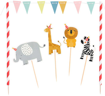 Taartdecoratie Set Safari Multikleur - Print