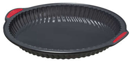 Taarten bakken bakvorm Backery Pro - siliconen - anti-aanbak laag - zwart - 26 x 3.6 cm - Bakringen