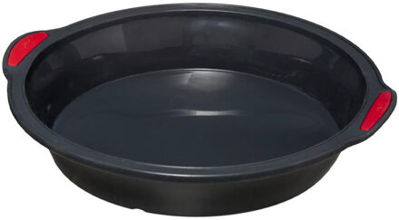 Taarten bakken bakvorm/bakgerei Backery Pro - siliconen - met anti-aanbak laag - zwart - 24 cm
