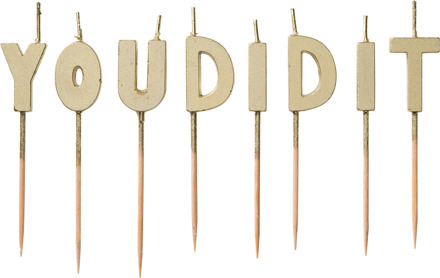 Taartkaarsjes 'You Did It' Goud - Brons