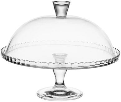 Taartplateau Victorian - glas - 12 x 32 cm - op voet