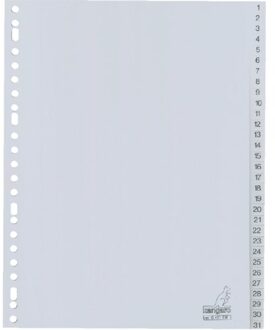 Tabbladen Kangaro 23-gaats G431CM 1-31 genummerd grijs PP Zwart