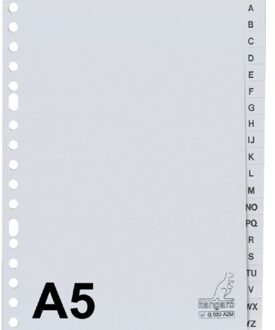 Tabbladen Kangaro A5 17-gaats G520AZM alfabet grijs PP Zwart