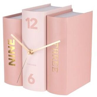 Table clock Book pink tones paper, 20x15x20cm Roze