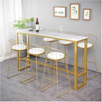 table Home bar furniture Nordic high table Modern simplicity marble Bar table net red milk tea shop against the wall Long tables