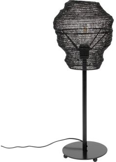 Table Lamp LENA Ø27 cm - Tafellamp met gaas - Hoogte 69 cm Zwart