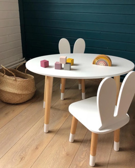 Table oval classic made of natural wood place for drawing children's corner for creativity birch table