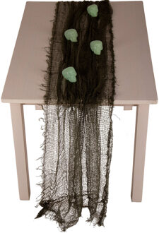 Table Runner Happy Halloween met 4 Skulls (75x180cm) Multikleur - Print
