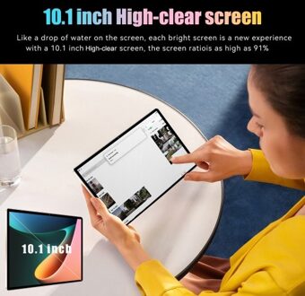 Tablet 6GB+128GB 10.1 inch 1960*1080 High-Clear Android13 4G Calling 8-Core MT6797 Processor 128GB Expandable Memory BT4.2 6000mAh Battery Long Standby Time with Tablet Case