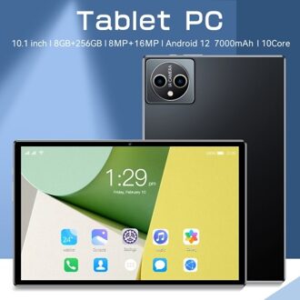 Tablet 8GB+256GB 10.1 inch Screen 5G Calling 10-Core MTK6797 Processor 128GB Expandable Memory Large Storage Capacity High-Clear Large Screen BT5.0 7000mAh Battery Long Standby Time Multifunctional Network Connection