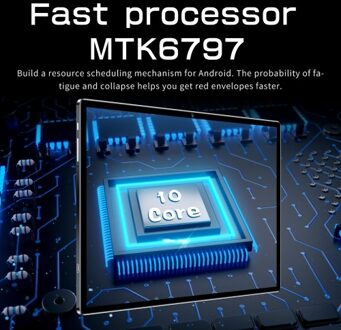 Tablet 8GB+256GB 10.1 inch Screen 5G Calling 10-Core MTK6797 Processor 128GB Expandable Memory Large Storage Capacity High-Clear Large Screen BT5.0 7000mAh Battery Long Standby Time Multifunctional Network Connection