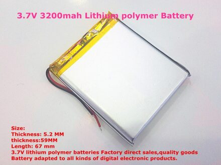 Tablet batterij Grootte 525967 3.7 V 3200 mah lithium-polymeer Batterij met Bescherming Boord Voor PDA Tablet Stuks Digitale Producten