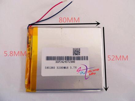 Tablet batterij Grootte 585280 3.7 V 3200 mah lithium-polymeer Batterij met Bescherming Boord Voor PDA Tablet Stuks Digitale Producten fr