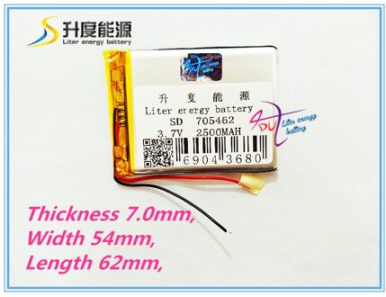 Tablet batterij lithium polymeer kern 3.7 V 705462 075462 2500 mah met bescherming boord