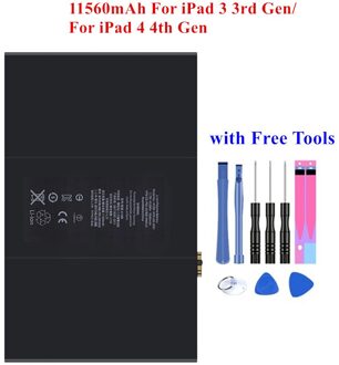 Tablet Batterij Voor Apple Ipad 3/4 Rd A1403 A1416 A1430 A1433 A1459 A1460 A1389 Vervangende Laptop Batterijen Met Gereedschap 11500mah