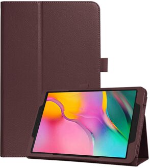 Tablet Case Pu + Lederen Flip Case Cover Voor Samsung Galaxy Tab Een 10.1 SM-T510 T515 Leather Slim vouwen Funda Tablet # Ew bruin