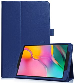 Tablet Case Pu + Lederen Flip Case Cover Voor Samsung Galaxy Tab Een 10.1 SM-T510 T515 Leather Slim vouwen Funda Tablet # Ew donker blauw