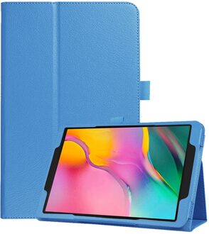 Tablet Case Pu + Lederen Flip Case Cover Voor Samsung Galaxy Tab Een 10.1 SM-T510 T515 Leather Slim vouwen Funda Tablet # Ew lucht blauw