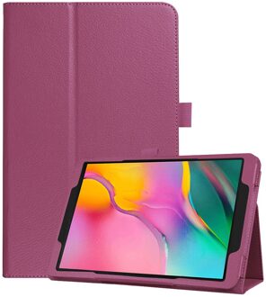 Tablet Case Pu + Lederen Flip Case Cover Voor Samsung Galaxy Tab Een 10.1 SM-T510 T515 Leather Slim vouwen Funda Tablet # Ew paars