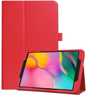 Tablet Case Pu + Lederen Flip Case Cover Voor Samsung Galaxy Tab Een 10.1 SM-T510 T515 Leather Slim vouwen Funda Tablet # Ew rood