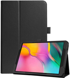Tablet Case Pu + Lederen Flip Case Cover Voor Samsung Galaxy Tab Een 10.1 SM-T510 T515 Leather Slim vouwen Funda Tablet # Ew zwart