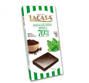 Tablet Chocolate black mint 70% cocoa · 100g.