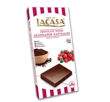 Tablet Chocolate black natural blueberries · 100g.