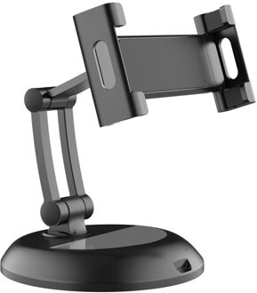 Tablet Stand Folding 360 Swivel Tabletten Smartphone Keuken Tafel Mount Houder Voor Ipad Air Mini Pro 4-13 Game schakelaar Leren zwart