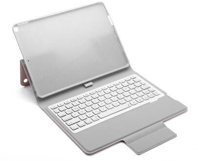 Tablet Toetsenbord Delicate Textuur Flip Leather Case Bluetooth Wireless Backlight Toetsenbord Voor Ipad 10.2 Inch roze