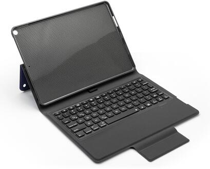 Tablet Toetsenbord Multifunctionele 78 Key Bluetooth Leather Case Toetsenbord Backlight Flip Cover Toetsenbord Voor Ipad blauw