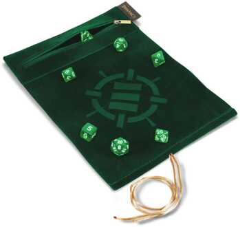 Tabletop Roll on a Scroll Bag with Dice Green