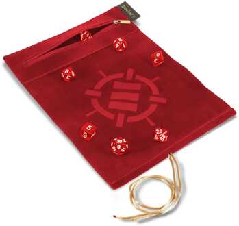Tabletop Roll on a Scroll Bag with Dice Red