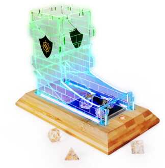 Tabletop Series LED Dice Tower with Dice Set Clear