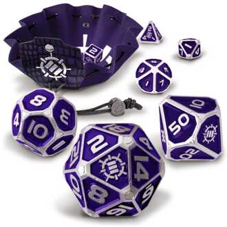 Tabletop Series Metal RPG Dice Set Purple (7)
