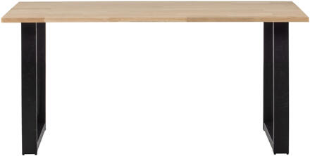 Tablo Tafel met U-Poot - Eiken|Metaal - 75x160x90 Bruin