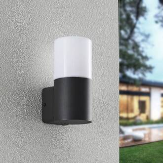Tabyn buitenwandlamp, 1-lamp donkergrijs, opaalwit