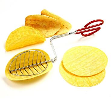 Taco Shell Maker Druk Tortilla Friteuse Tang Plated Staal Keuken Gereedschap