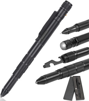 Tactical Pen Gear For Self Defense Multitool Pen Knife With LED Flashlight,Bottle Opener,Glass Breaker Military Survival Weapon