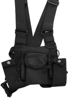 Tactical Vest Nylon Military Vest Chest Pack Pouch Holster Tactical Harness Walkie Talkie Radio Waist Pack for Two Way Radio