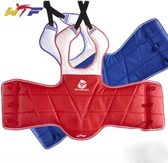 Taekwondo Omkeerbare Borst Protector Guard Gear Karate Borst Guard Taekwondo Body Protector Sparring Apparatuur Gear Adult Kid 5