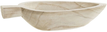 Tafel decoratie schaal blad hout 39 cm - Decoratieve Schaal (binnen) Bruin