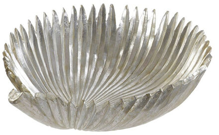 Tafel decoratie schaal zilver blad kunststof 31 cm - Decoratieve Schaal (binnen) Goudkleurig