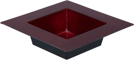 Tafel dienblad/plateau/tray - rood - 20 x 20 cm - kunststof - vierkant